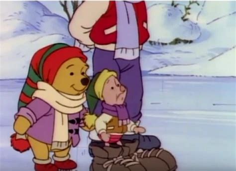 Winnie The Pooh And Her Friends Are Playing With Each Other In The Snow