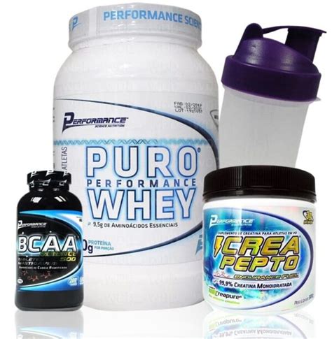 Kit Performance Puro Whey G Creatina G Bcaa Caps Brinde