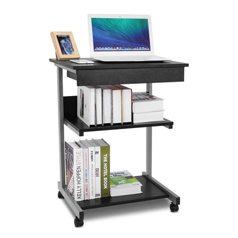 Yaheetech Laptop Computer Desk Cart With Drawers And Printer Shelf On