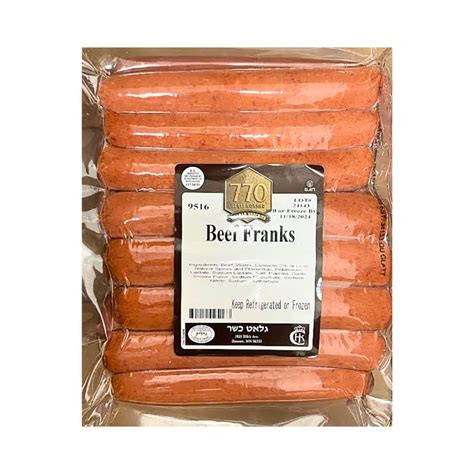 Case Of Beef Hot Dogs 10 To The Lb 100pcs Glatt Kosher