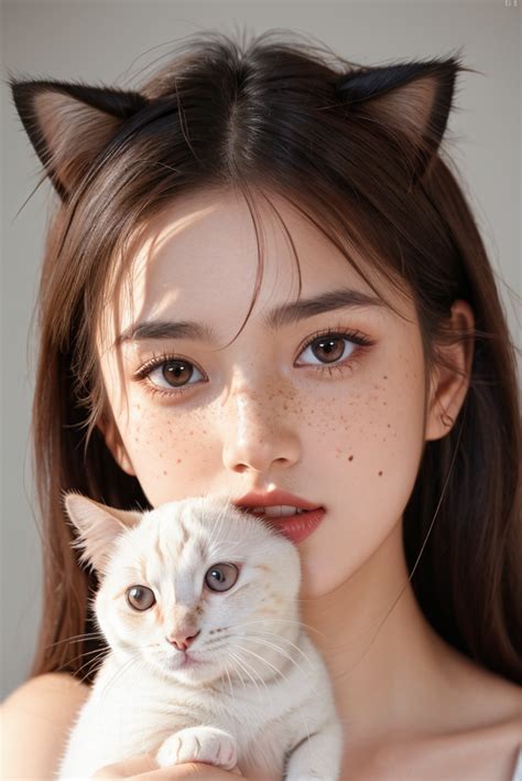 美女猫人像 Ai智能后期 Lightroom摄影photoshop后期