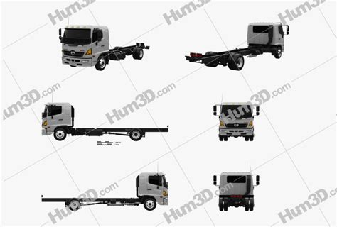 Hino Fd Chassis Truck Blueprint Template Dmodels