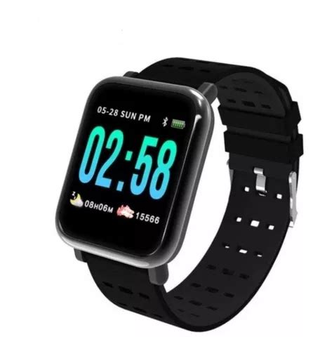 Smartwatch Gen Rica A D Sport Caja Negra Malla Negra Y Bisel