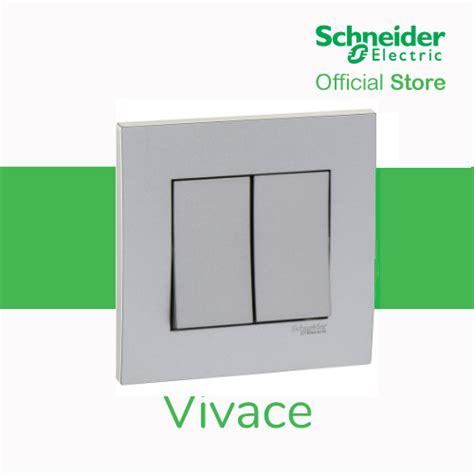 Schneider Electric Vivace 10a 2 Gang Press Switch Aluminium Silver Autogate Shopee Malaysia