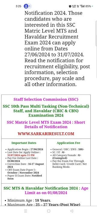 Ssc Multi Tasking Non Technical Staff And Havaldar 2024 Apply Online