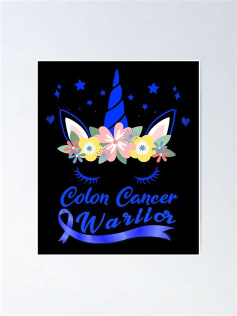 Unicorn Face Colon Cancer Awareness Poster For Sale By Zhichen