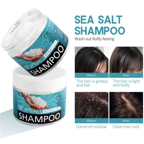 Elaimei Sea Salt Shampoo Hair Treatment Deep Cleansing Scalp Scrub