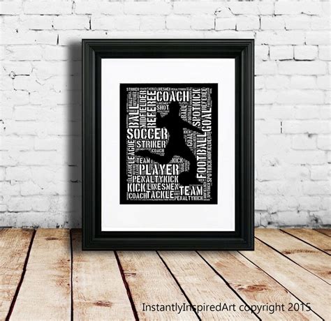 Soccer Decor, Word Art Poster Soccer Printable Wall Art, Home Decor ...