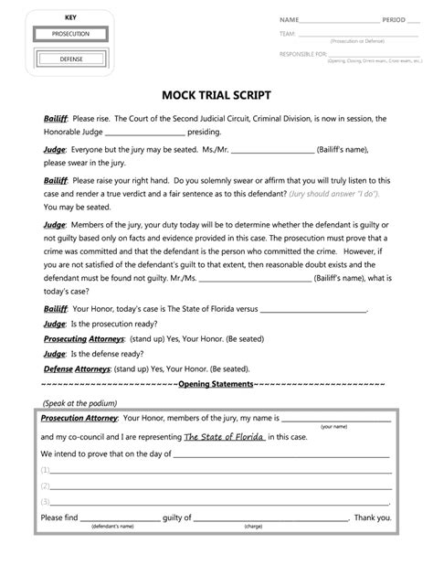 Mock Trial Outline Template - Fill Online, Printable, Fillable, Blank ...