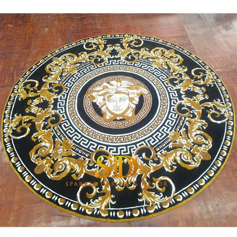 Manufacture Circle Rugs Round Versace Medusa Carpets Hand Tufted Wool