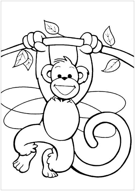 Free Coloring Pages of Monkeys | Learning Printable Free Coloring Pages