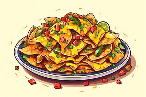 Premium Ai Image Nachos Illustration