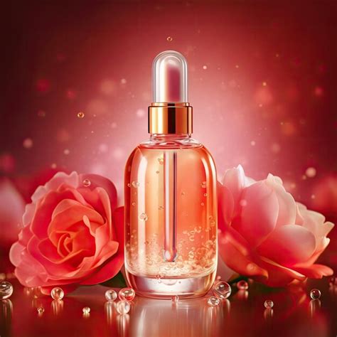 Premium Ai Image Graceful Luxury Cosmetic Rose Face Serum Ad