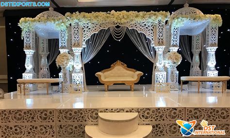 Elegant White Indian Wedding Stage Decor - DST International