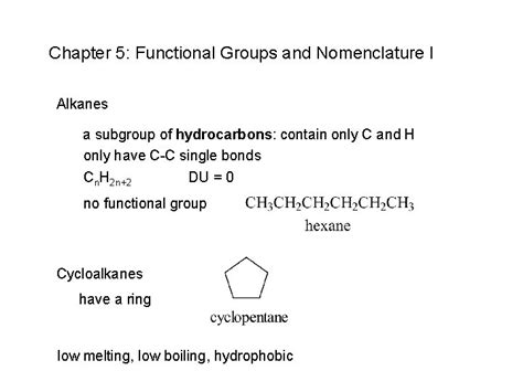 Chapter 5 Functional Groups And Nomenclature I Alkanes