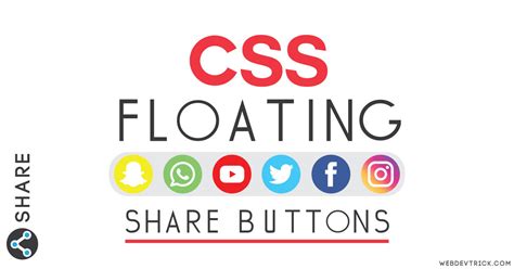 CSS Social Share Buttons HTML CSS Floating Social Media Icons