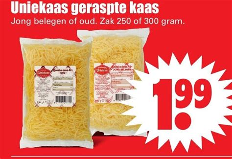 Uniekaas Geraspte Kaas G Aanbieding Bij Dirk