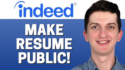 How To Make Resume Public In Indeed Youtube