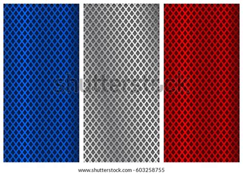 Metal Perforated Backgrounds Blue Silver Red Stock Vector Royalty Free