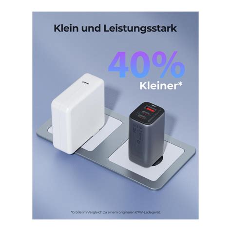 67W USB C Ladegerät Omnia II 3 Port GaN PD Charger für Tablet Laptop