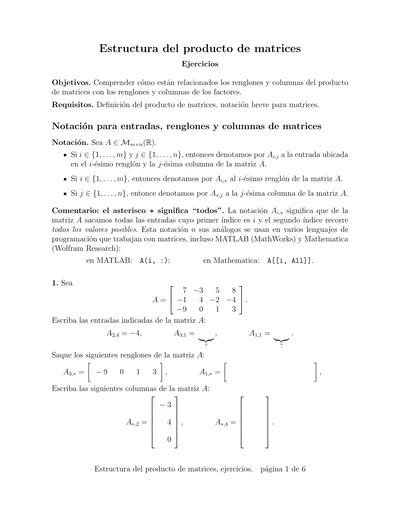 Columnas Del Producto De Matrices