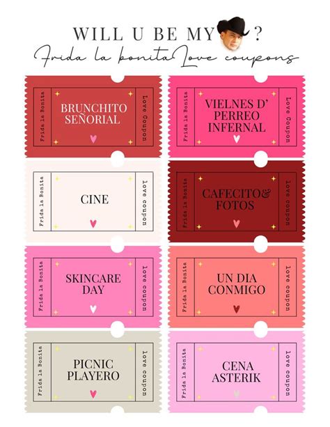 💘 San Valentín 💘 Cupones Para Novio Diseño De Cupón Regalos Creativos Para Novio