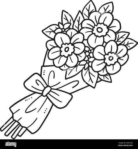 Page De Coloriage Isolée De Bouquet De Fleurs Pour Enfants Image Vectorielle Stock Alamy