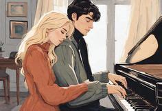 A Man And Woman Are Playing The Piano