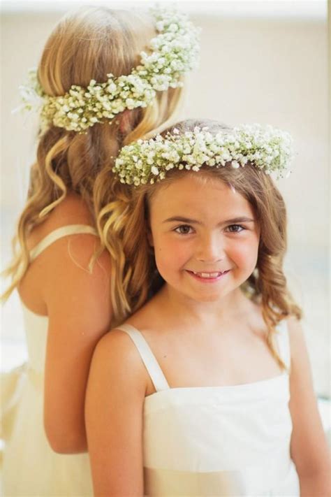 Flower Girls Baby S Breath Flower Crowns Weddbook