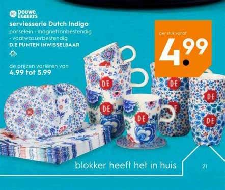 Douwe Egberts Serviesserie Dutch Indigo Aanbieding Bij Blokker