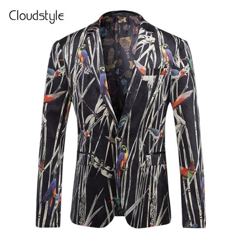 Buy Cloudstyle Male Digital Printing Suit Blazer Fashion Floral 3d Print Blazer