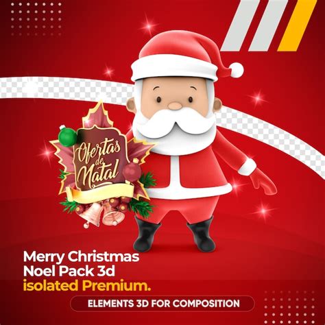 Premium PSD Santa Claus Character In 3d Cute Render