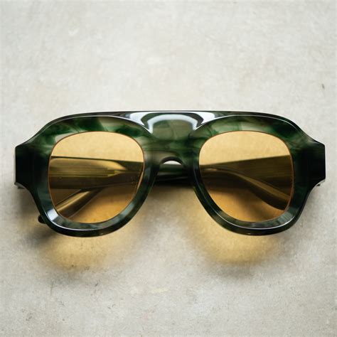 514 Green Marble Frame with Yellow Lenses – Dood Eyewear