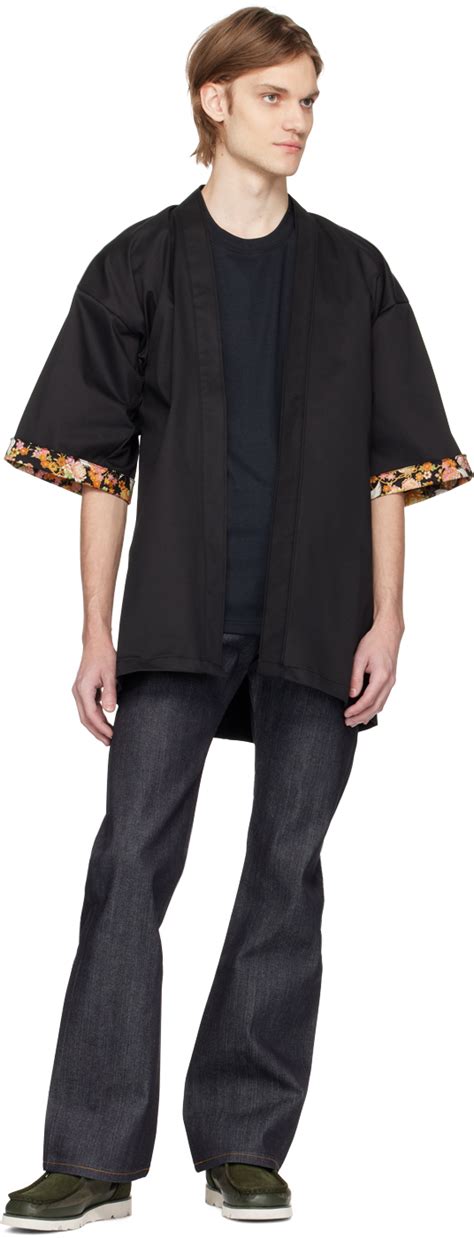 Naked Famous Denim SSENSE Exclusive Black Haori Jacket Naked And