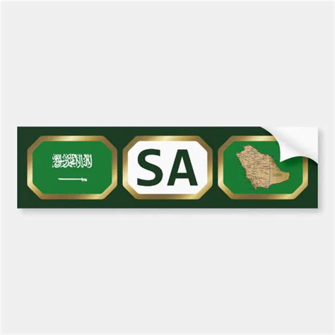 Saudi Arabia Flag Map Code Bumper Sticker Zazzle