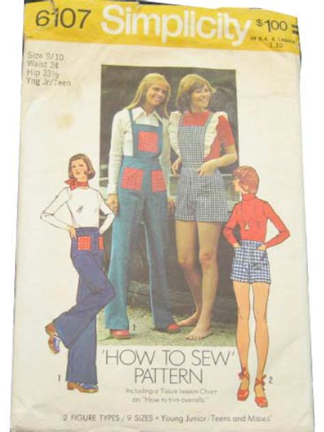 70s Retro Sewing Pattern 70s Simplicity Pattern No 6107 Womens