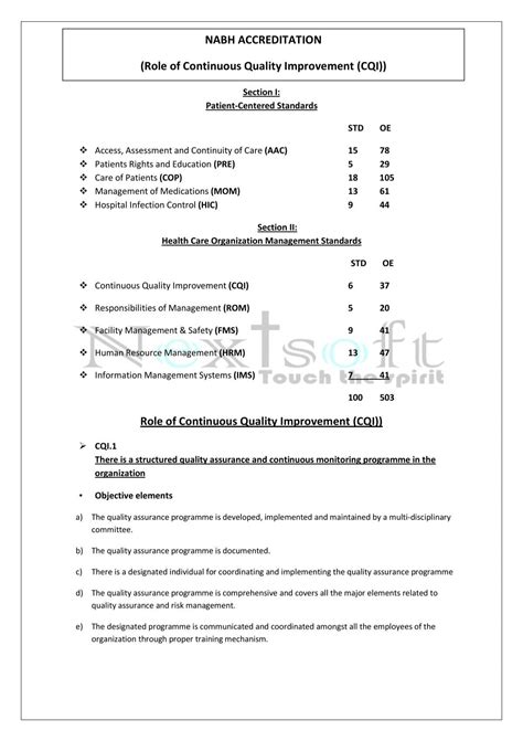 Role Of Continuous Quality Improvement Cqi Nabh