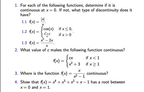 Solved X 1 For Each Of The Following Functions Determine