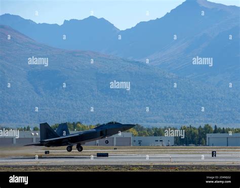 A U S Air Force F Raptor Assigned To The Th Fighter Squadron