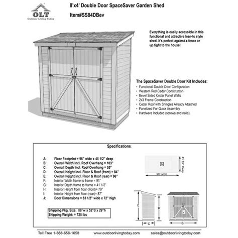 Outdoor Living Today Ft W X Ft D Double Door Cedar Wood Storage