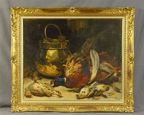 ROZIER Dominique 1840 1901 Nature Morte Aux Faisans Huile Sur