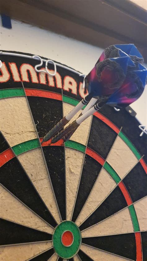 Got a new pair of Peter Wright darts for Christmas and hit my second ...