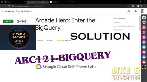 Arcade Hero Enter The BigQuery ARC121 BIGQUERY March Level 3