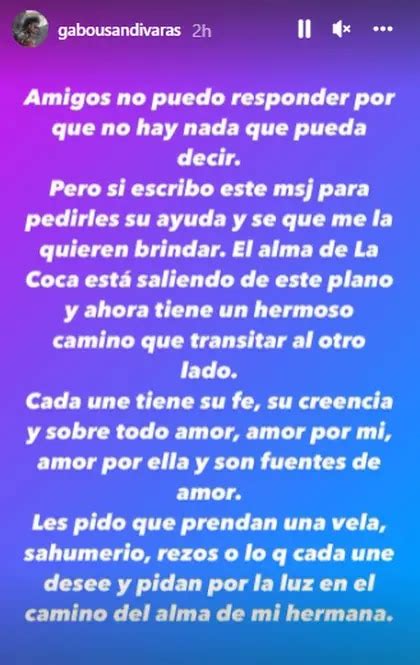 El Desgarrador Pedido De Gabo Usandivaras Tras La Muerte De Su Hermana