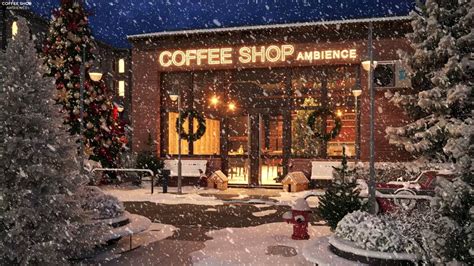 Winter Snow Night Coffee Shop Ambience With Smooth Jazz Music To Relax