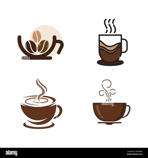 El logotipo de la taza de café vector Plantilla de diseño del icono