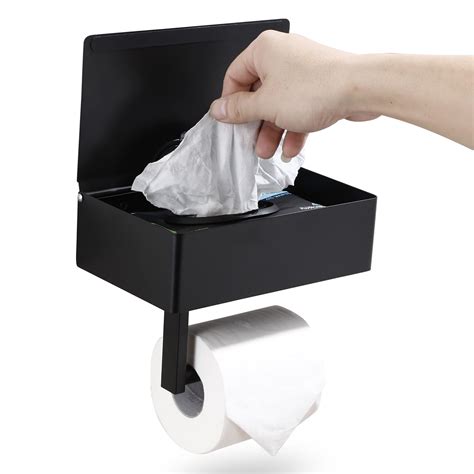 Buy Day Moon Designs Toilet Paper Holder with Shelf - Flushable Wipes Dispenser & Storage Fits ...