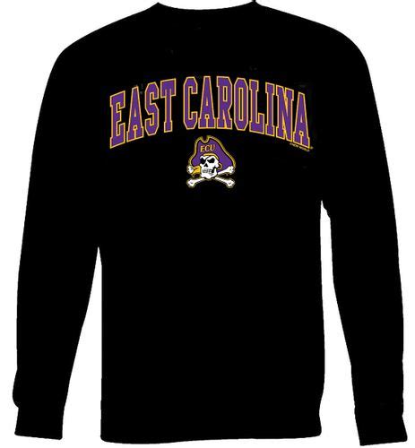 East Carolina Pirates Men S Black Arch Logos Long Sleeve T Shirt East