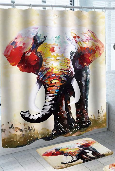 Colorful Elephant Art Shower Curtain Shower Of Curtains