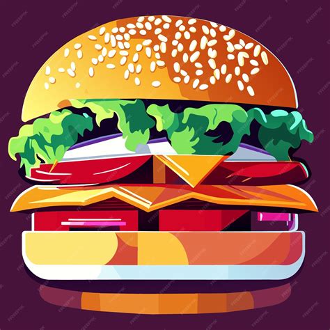 Premium Vector Burger Vector Illustration